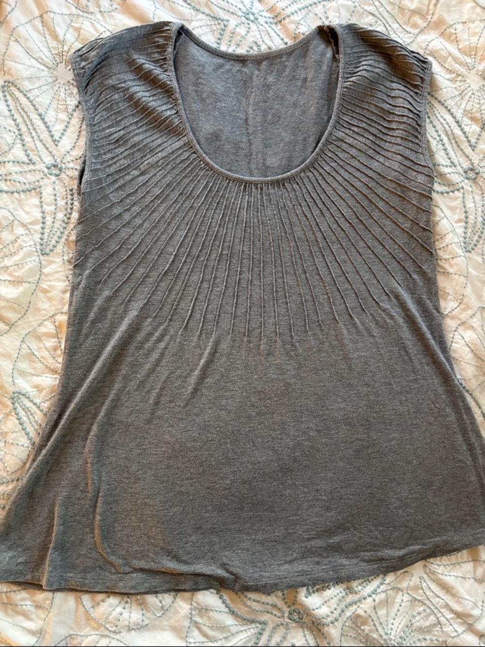 Women's Gray Scoop Neck Knit Tank Top